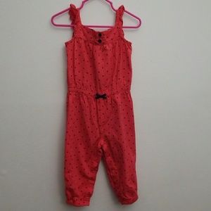 Carter's red mini hearts jumpsuit, 18mos